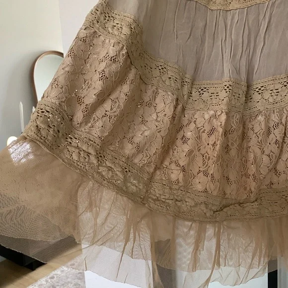 Vintage My Michelle Maxi Skirt boho cottage coreFloral Lace Patchwork Women's L - Picture 2 of 12